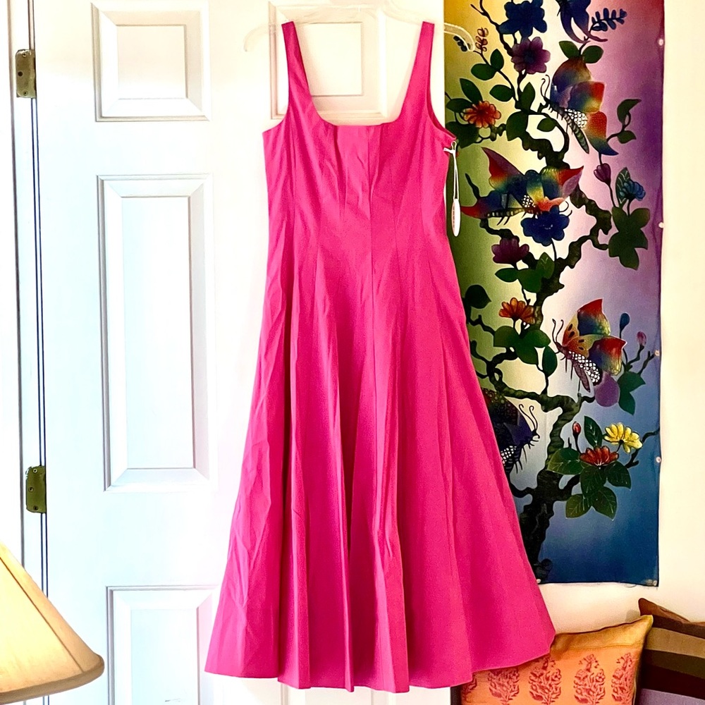 🌺🎉HP🎉🌺 NWT Staud Wells Midi Dress Peony - Picture 9 of 16